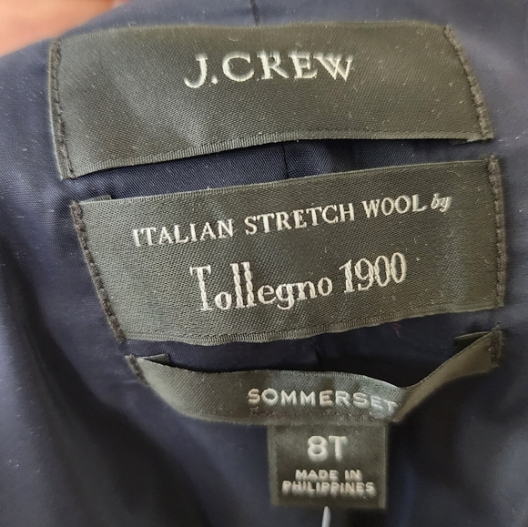 J Crew Plaid Sommerset Italian Wool Stretch Blazer Jacket 8T NWT - Picture 4 of 7